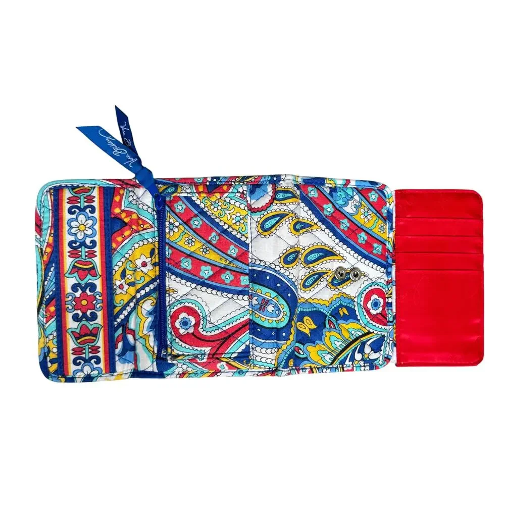 Vera Bradley Shoulder Bag Wallet Set Marina Paisley Quilted Retired Print Purse - Picture 11 of 11